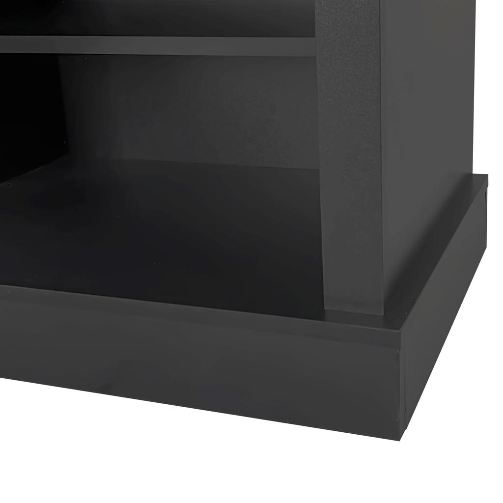 Hallway Wardrobe Coat Rack, Bench, Shoe Cabinet, Open Storage Space, 3 Hooks, Freestanding, Space-saving