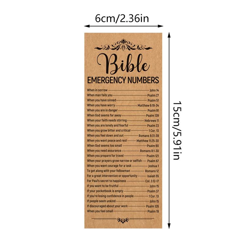 50 Pcs Bible Emergency Numbers Bookmark Christian Gift Religious Bible Verse Bookmark Christian Bookmarks For Church Welcome