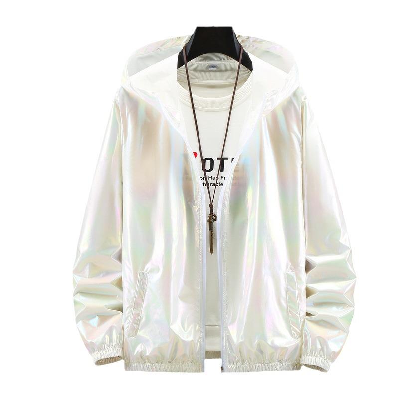 Men's Colorful Reflective Gradient Summer Jacket - Ice Silk Ultra-Thin Sun Protection