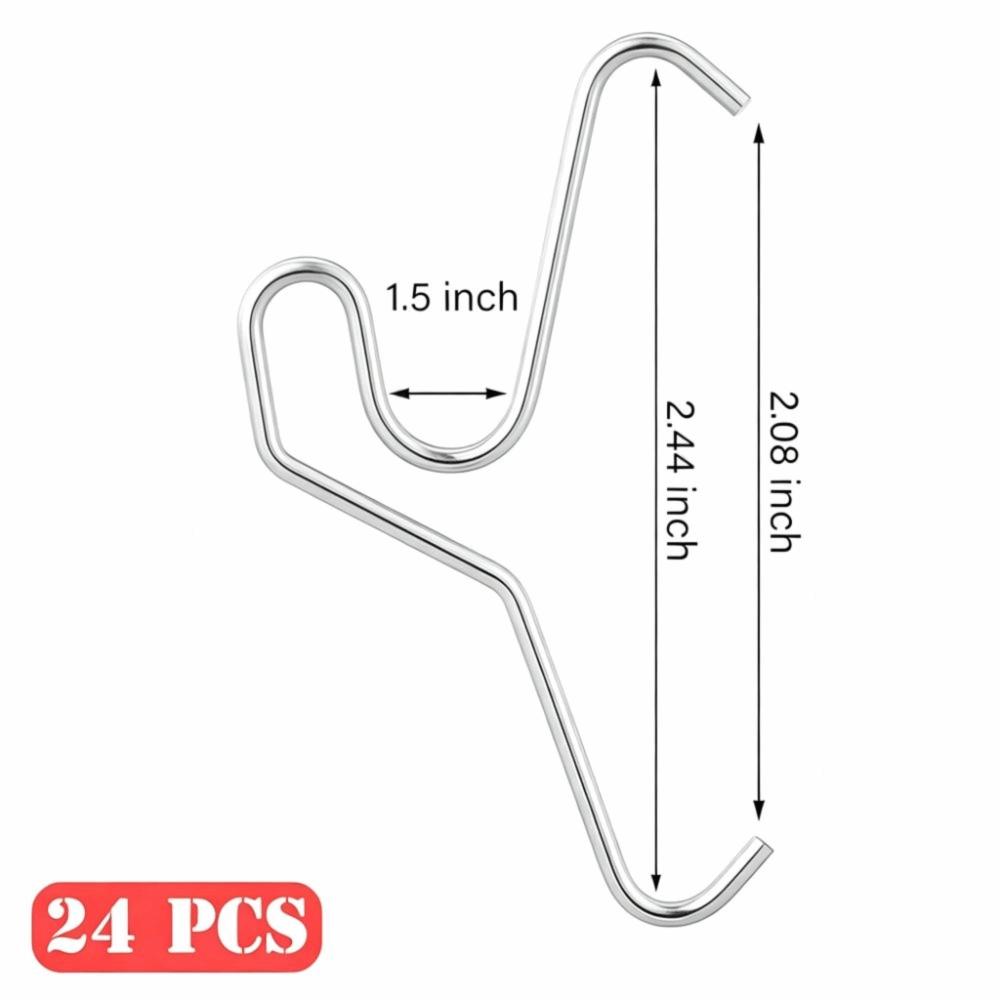 24Pcs Opening 2.08 in Brick Hook Clips Stainless Steel No Drill Brick Hooks for Wall Decorations