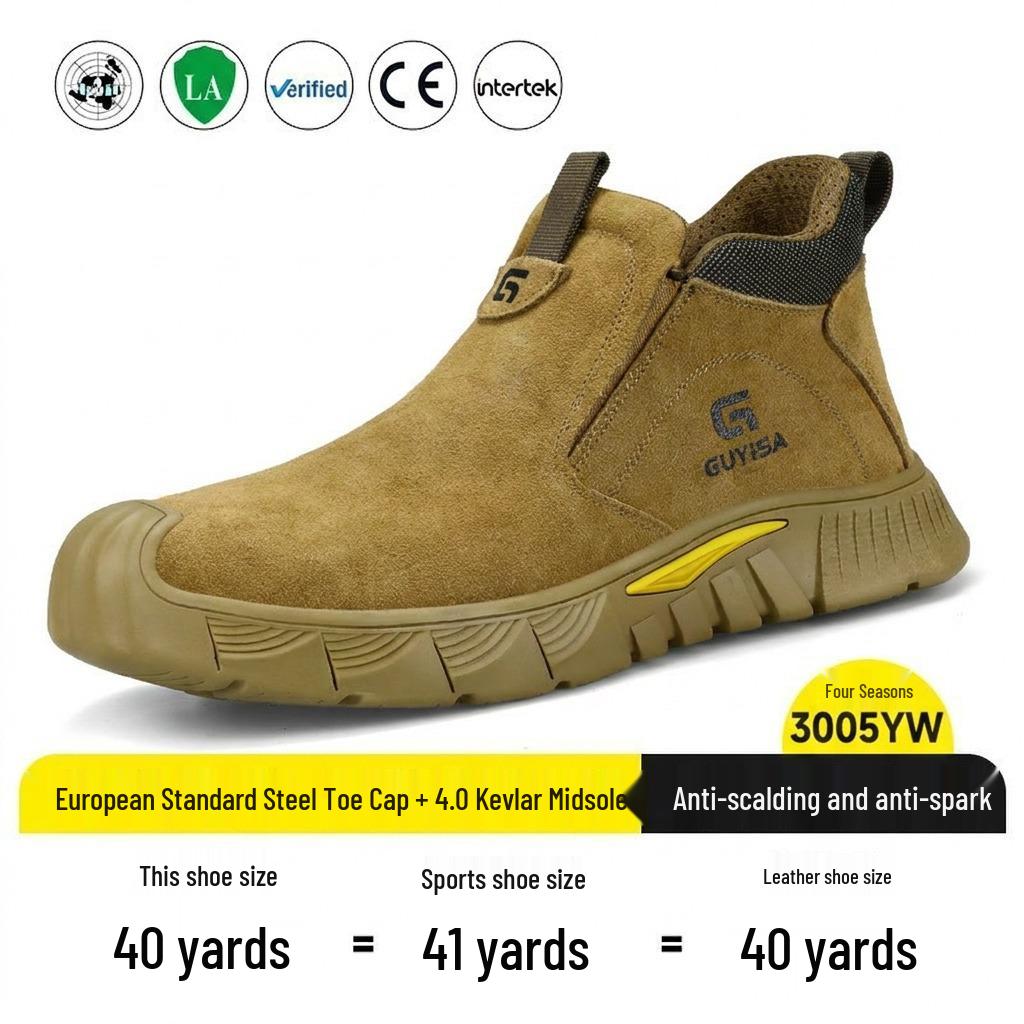 Welder Safety Shoes: Breathable, Anti-smash, Anti-puncture, Anti-slip, Steel Toe, Comfortable, Wear-resistant, Lightweight Work Footwear.