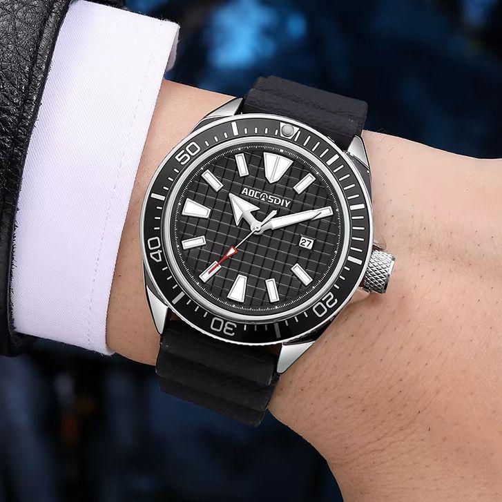 New Fashion Casual Men Watches High-End Brand Elegant Simple Three-Hand Rotating Bezel Date Quartz Watch Clock Reloj