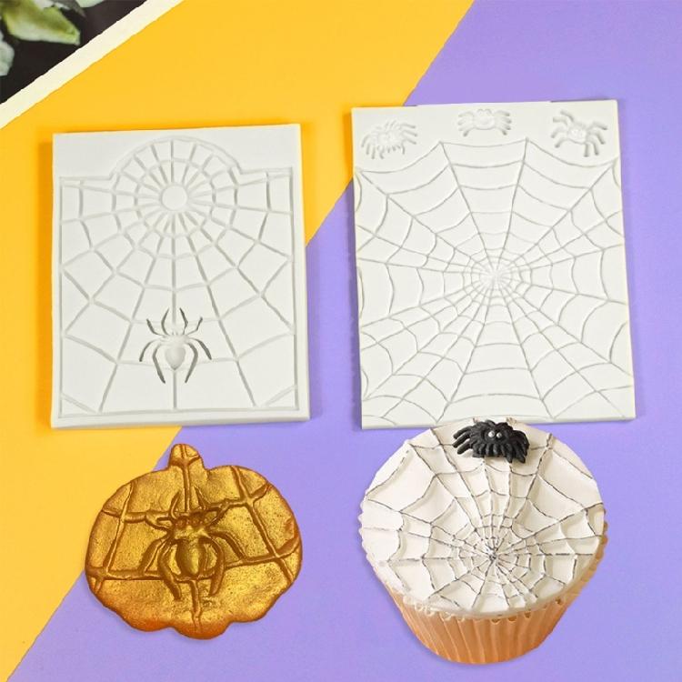 2Pieces DIY Fondant Mold Spiderwebs Cupcakes Baking Mould Cake Decorating Tools