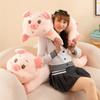 Soft Cute Lying Pig Plush Toy Girls Sleeping Long Throw Pillow Baby Side Sleeping Pillow Home Cushion Qixi Festival Gift