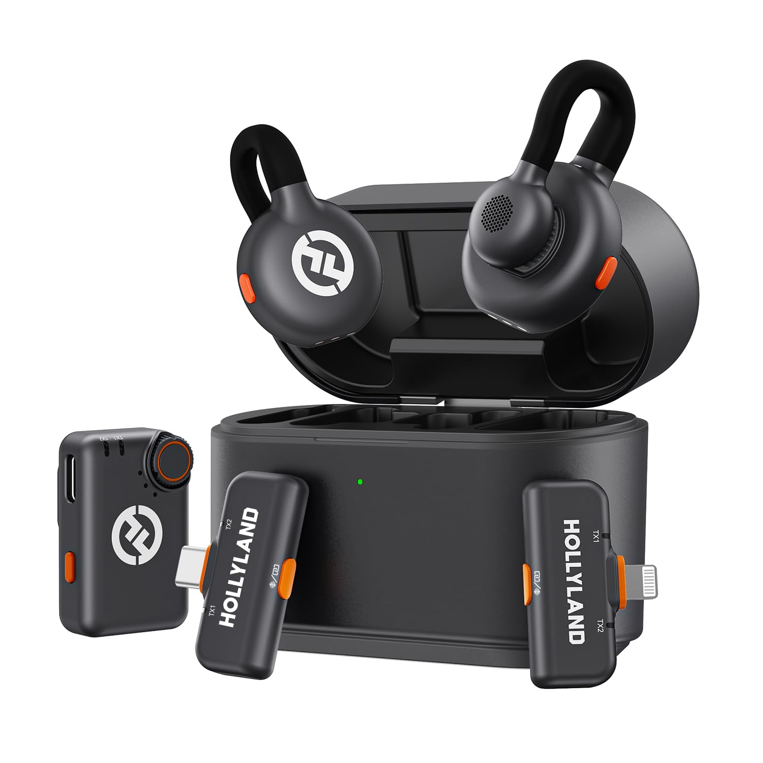 

Hollyland Lark M2S Ultimate Combo (Камера RX + USB-C RX + Lightning RX) Беспроводной микрофон, Сверхлегкий 7 г, Титановый клип-он, 48 кГц 24 бит