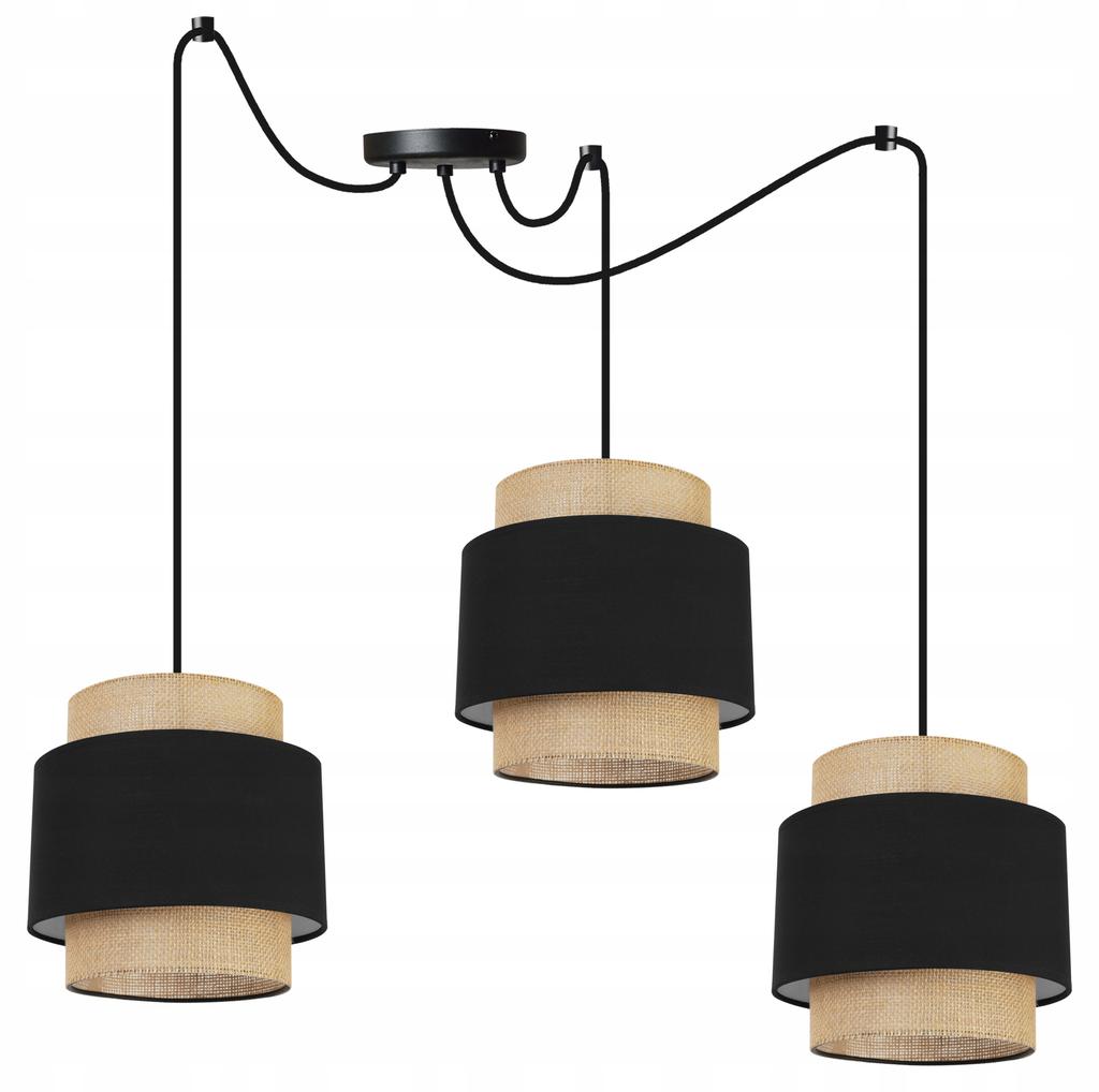 Hanging Lamp, Ceiling Chandelier, Lampshade, Boho Juta