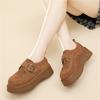Plateau-Retro-Loafer Damen Herbst und Winter Neu Britischer Stil Leder Schuhe zur Erhöhung der Höhe Kleine Mary Jane Single Shoes