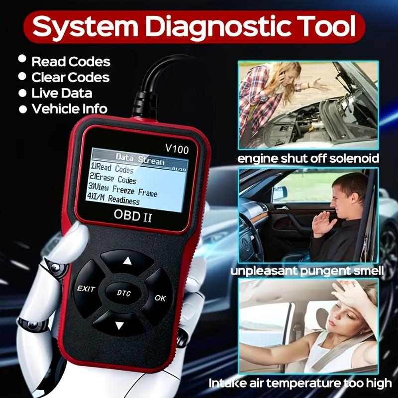 V100 Automotive Diagnostic Tool OBDII Universal Plug and Play Digital Display for Automotive Parts