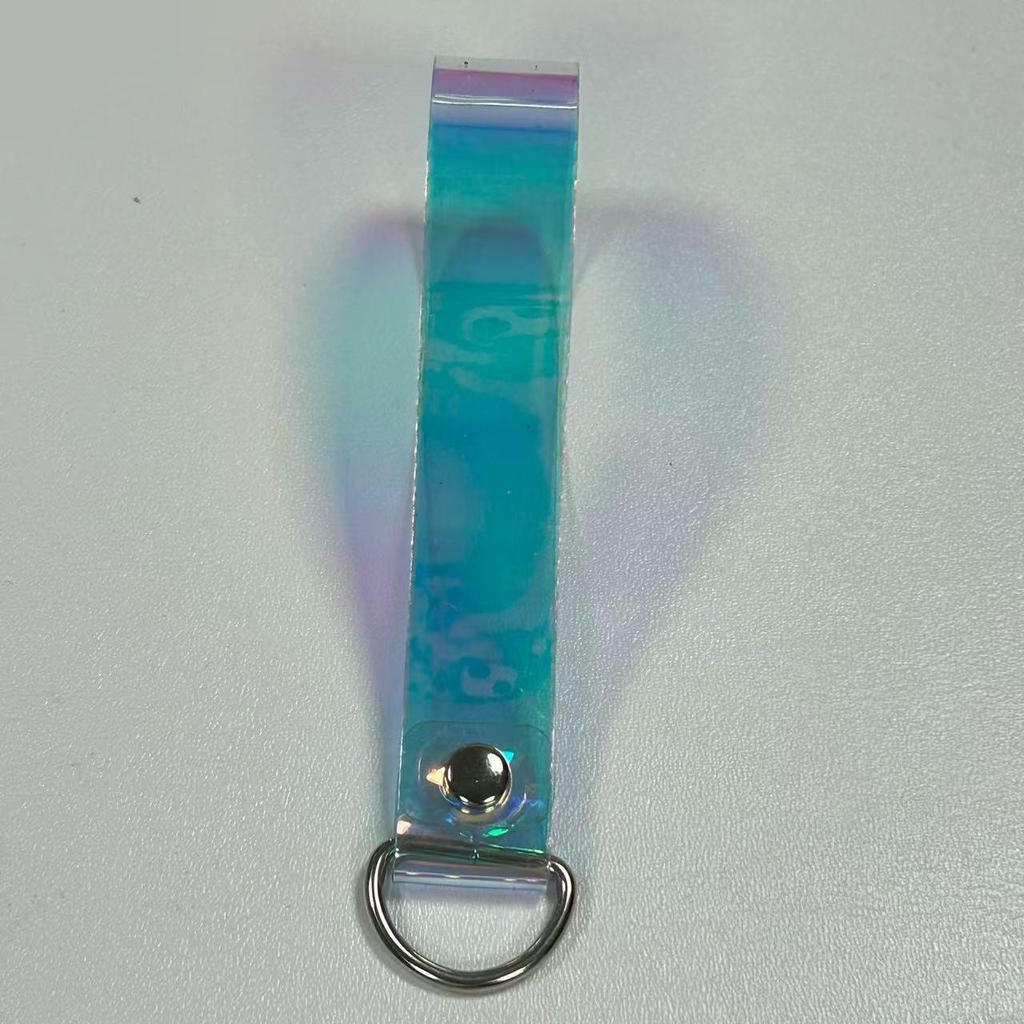 Custom Laser Iridescent PVC Triangle Buckle Phone Lanyard Keychain Pendant