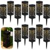 Solar Garden Pathway Lights Waterproof LED Lawn Lamps with Unique Hollow Patterns Sensor for Outdoor Decorative Illumination