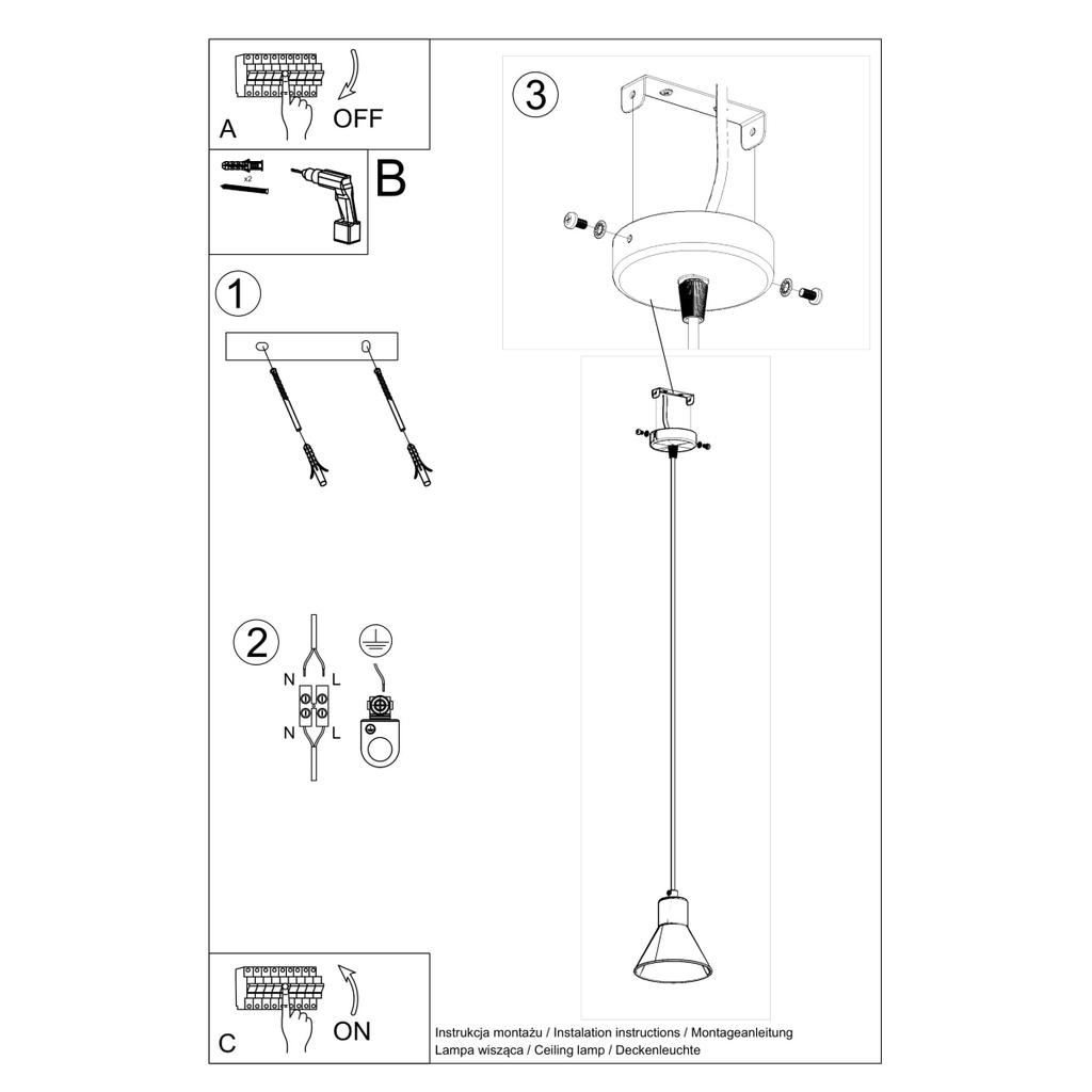 Lampa Wisząca Taleja 1 Gu10 Es111 Biały Sollux Sl.0987