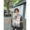Soft Fuzzy Oversized Scarf Women Winter Warm Thick Acrylic Blend Solid Color Plush Neck Wrap