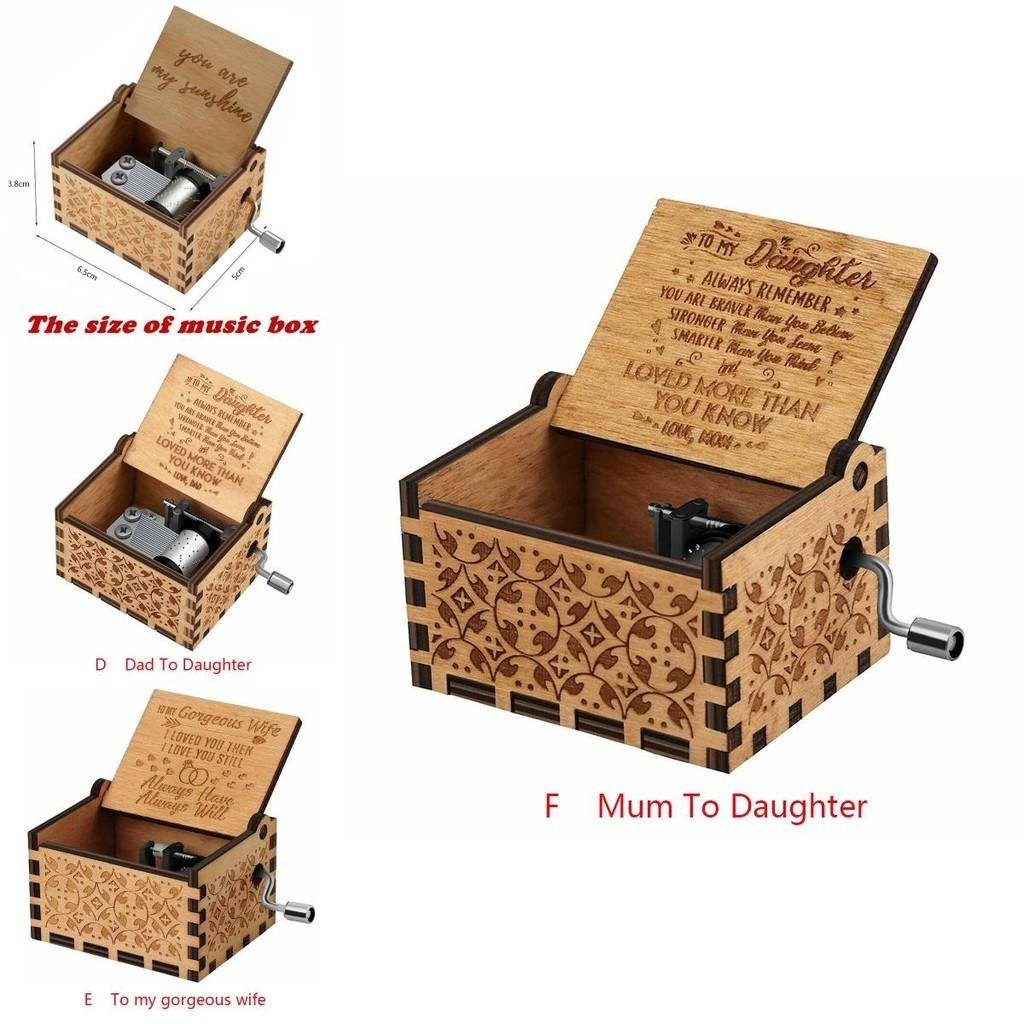 Exquisite Wooden Music Box For Mom/dad To Daughter Heartwarming You Are My Sunshine Keepsake