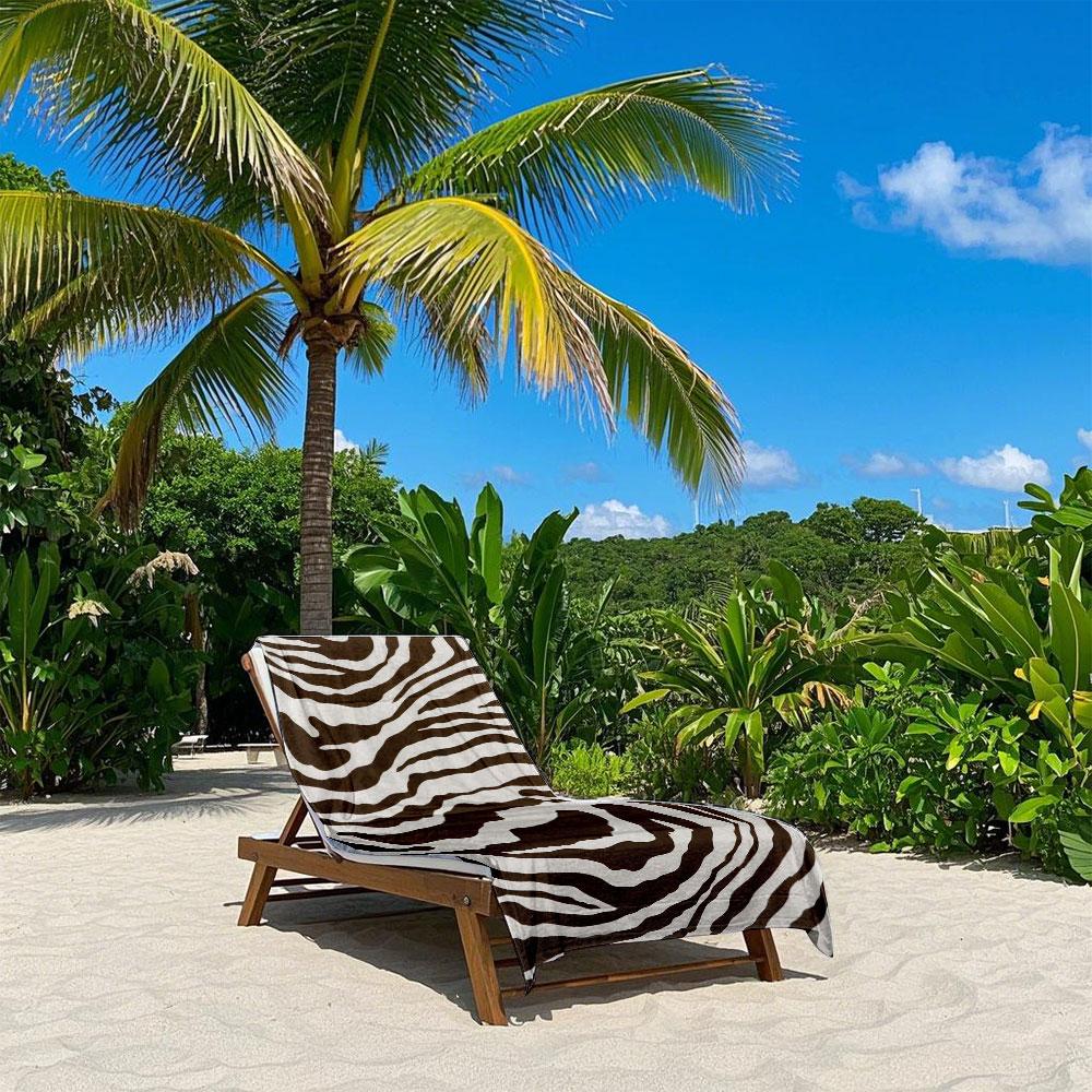 Braun-Weiße Zebrastreifen Schnelltrocknendes Badetuch Mikrofaser Strandtuch Leichtgewicht Schwimmen Camping Yoga Strand Out