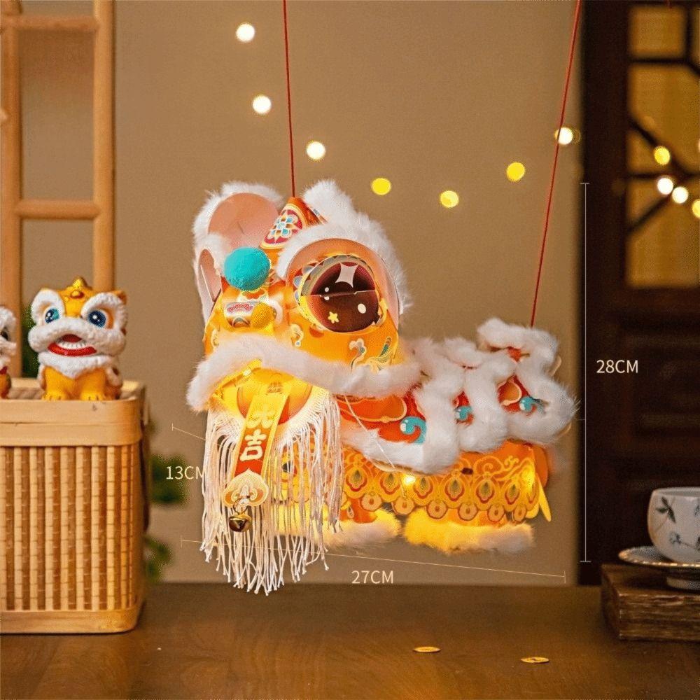 DIY Material Package New Year Lion Dance Lantern Waterproof Festival Atmosphere Ancient New Year Lantern with Tassel