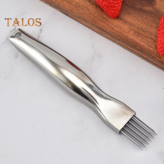 Onion Slicer Stainless Steel 6-Blade Green Onion Shredder Cutter Non-Slip Handle Kitchen Vegetable Chopper Tool for Scallions Leeks Potatoes Fruits