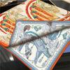 Silk Scarves Two Horse Printed Twill Silk Scarf Women Shawls Luxury Design Hijab Fashion Square Curled Scarf Neckerchief