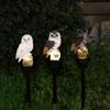 Solar Owl Lawn Light, Garden Owl Statue Solar Light, Outdoor LED Owl Light with Spike for Yard Patio Pathway