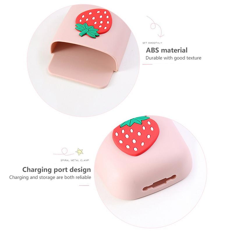 Cartoon Wall Mounted Organizer Storage Box Remote Control Mounted Mobile Phone Plug Holder Stand Wall Charging Multifunctio