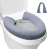 Thickened Toilet Seat Cover Soft Texture Toilet Cushion Warm Mat Button Toilet Pad  Square Toilet