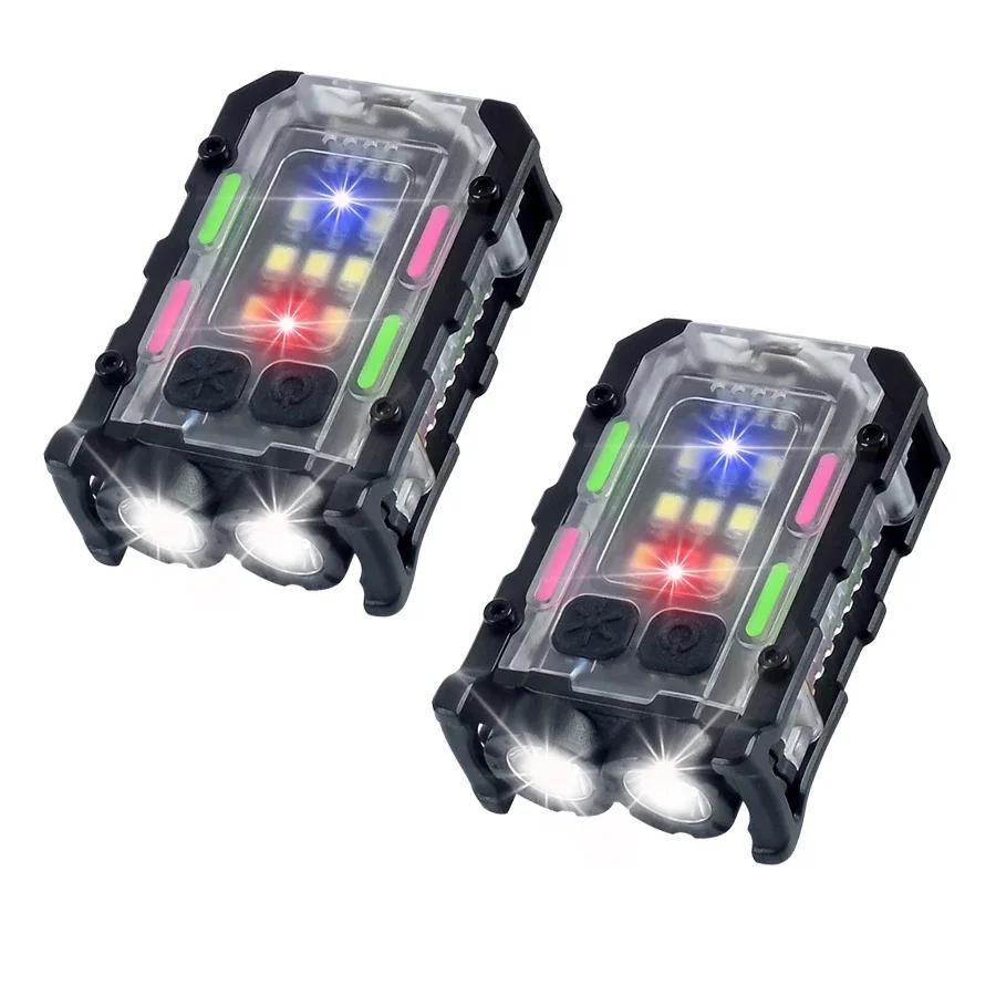 Multifunctional Mini COB Flashlight Tye C Rechargeable Outdoor LED Portable Torch with Clip Light Magnetic Camping Warning Lamp