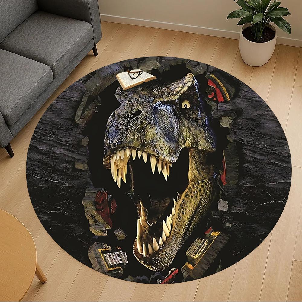 1pc Tyrannosaurus rex, Jurassic Park Round Chair mat Area Rug - Non-Slip, Floor Mat for Office, Bedroom, and Indoor Decor c1125330