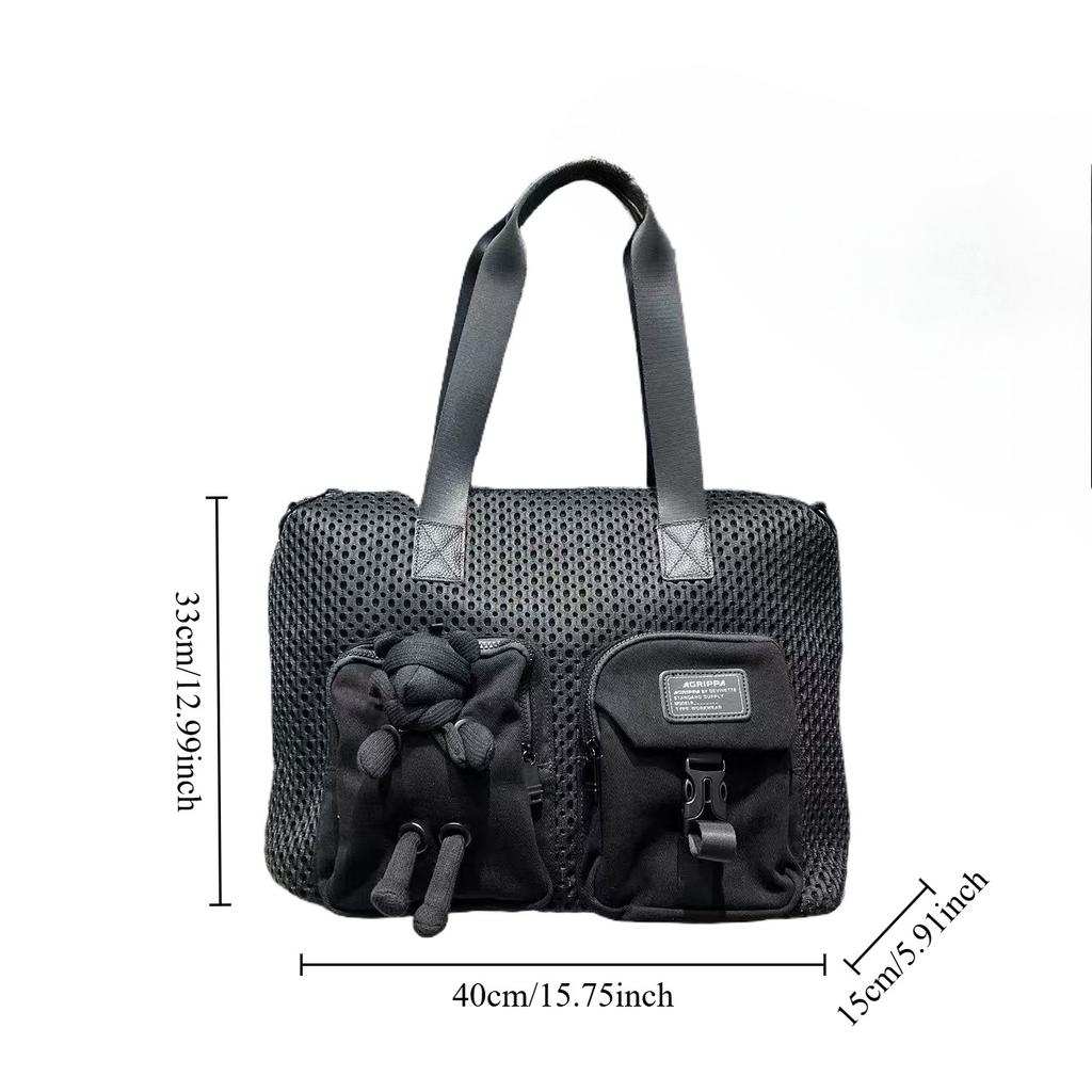 Mesh Bear Handbag Multi-Pocket Casual Versatile Shoulder Bag