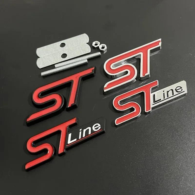 3D kovový znak ST Line na přední mřížku Odznak na zadní kufr auta Pro Ford Edge Puma Kuga Mondeo Fiesta Ecosport Focus STLINE Samolepka