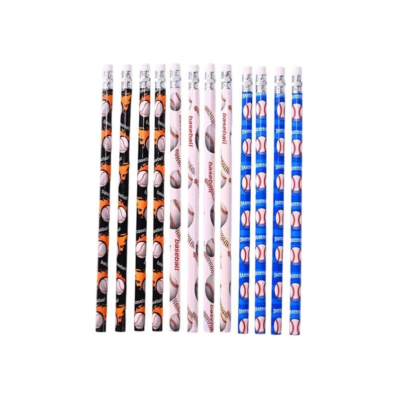 12 Pcs Drawing Pencils Wooden Pencils Writing Pencils Football Themed Pencils School Supplies for Students Teachers