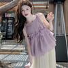 Dopamine Bow Sleeveless Camisole for Women, Summer Loose Design, Niche, Puffy Little Shirt, Elegant Top