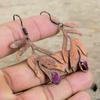 Pink Tourmaline Rough Earring Electroformed Copper Earrings Handmade Gemstone Jewelry Peridot Earring Anniversary Gift Electroformed Jewelry