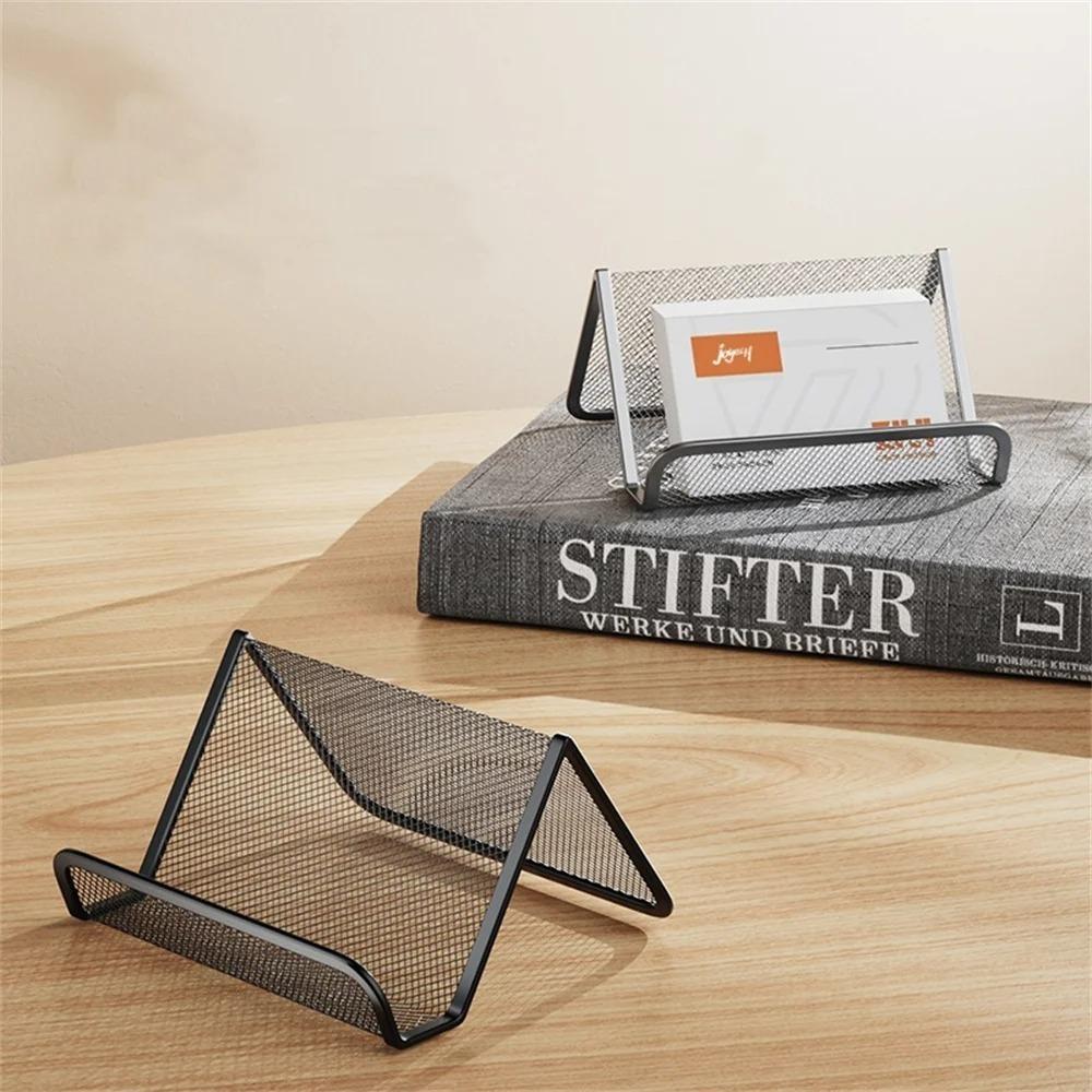Suport Portabil din Plasă pentru Cărți de Vizită Raft Metalic pentru Depozitarea Cărților Suport de Înaltă Calitate pentru Cărți de Nume