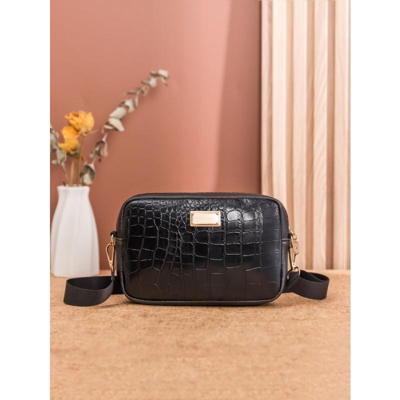 New simple single shoulder crossbody small bag fashionable and casual crocodile pattern women's bag