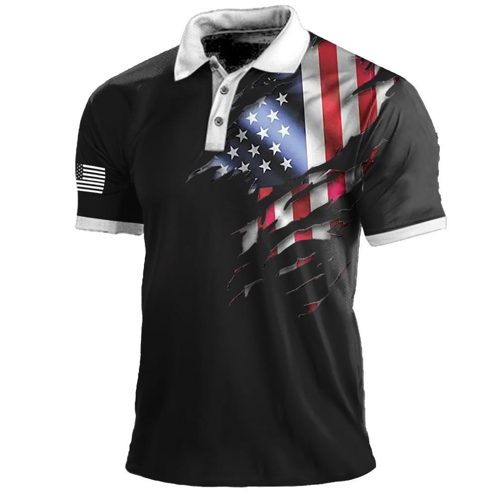 European and American new short-sleeved sweatshirt golf polo shirt three-button men s shoulder polo shirt S