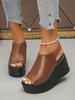 Slope heel cool slippers women's summer new thick bottom one word beach women's muffin bottom slippers women