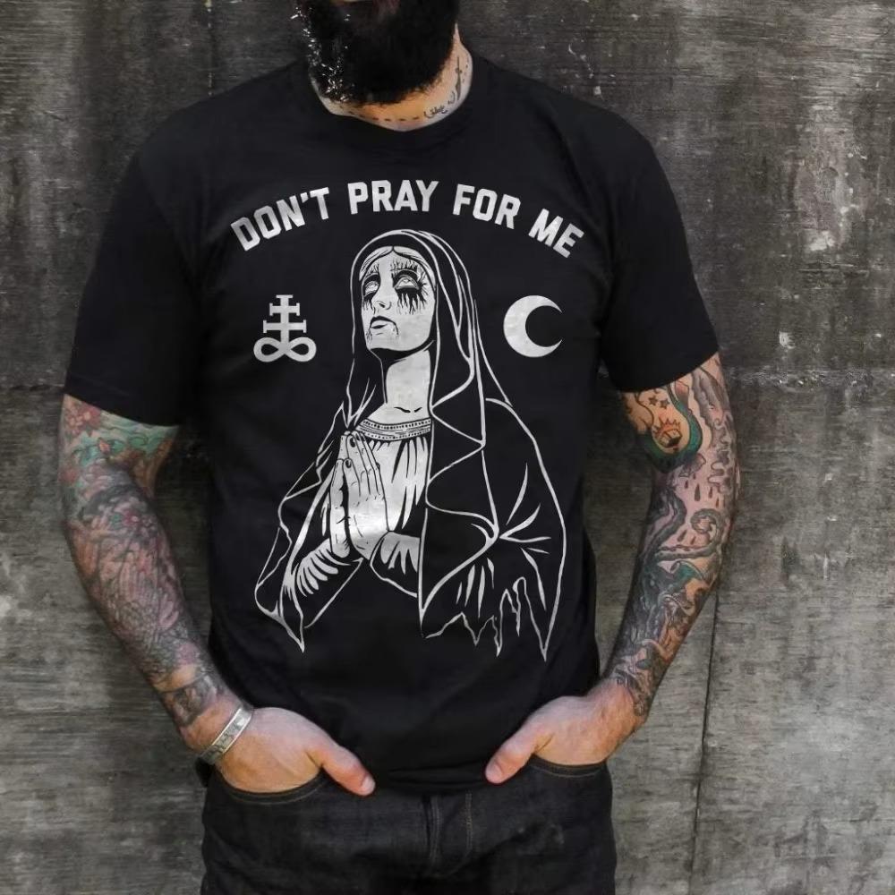 Summer Fashion Heavyweight Retro Men's English Letters 100% Cotton Printed Round Neck High-quality Casual Fitness Street T-shirt