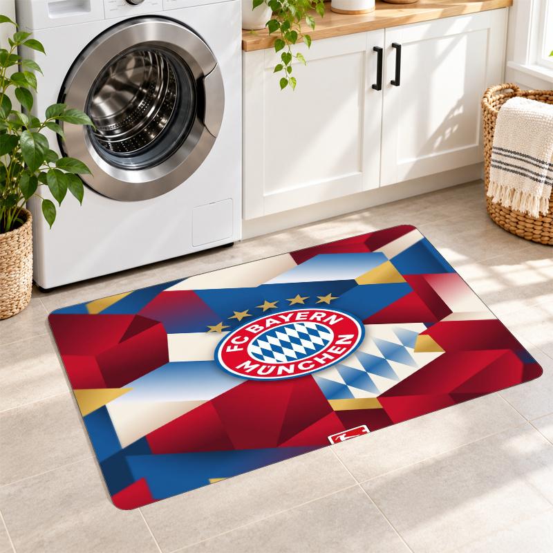 Flannel Kitchen Mat Bayern Munich Soft Area Rug Non Slip Floor Carpet Home Decoration