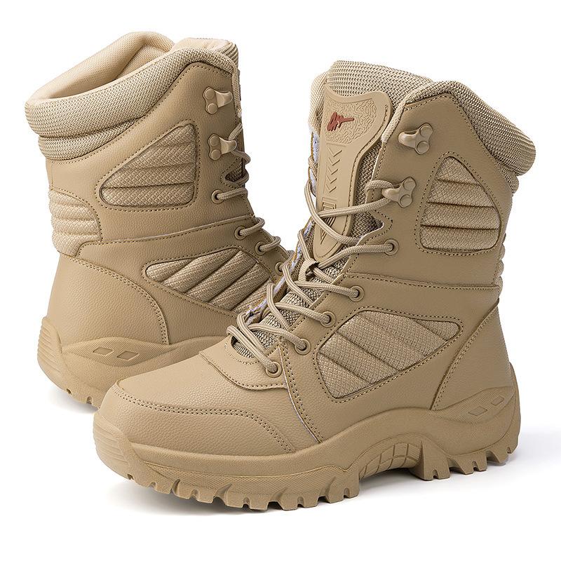 Outdoor High-top Desert Boots Training Boots Breathable Hiking Shoes Zipper Sand Gobi Hiking Shoes Sand-proof Boots Large Size