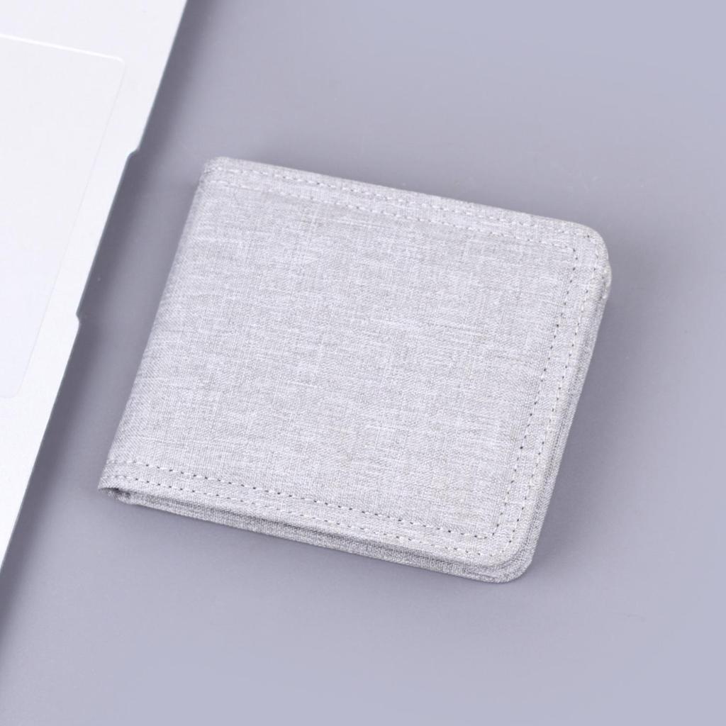 Men's Leather Canvas Zipper Wallet & Card Holder