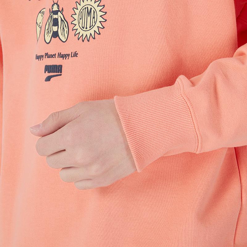 Puma Downtown Graphic Crew Mikina Pánské Mikiny Broskvová 533677-28