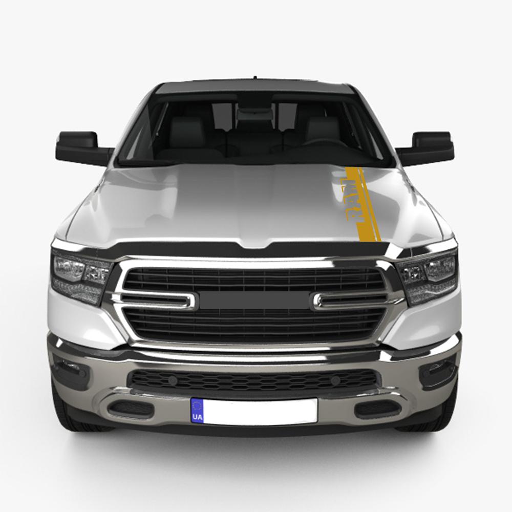 Car Hood Sticker For Dodge RAM 1500 2500 3500 Rebel TRX Pickup Stripes Kit Style Decor Decal Truck Vinyl Cover Auto Accessories