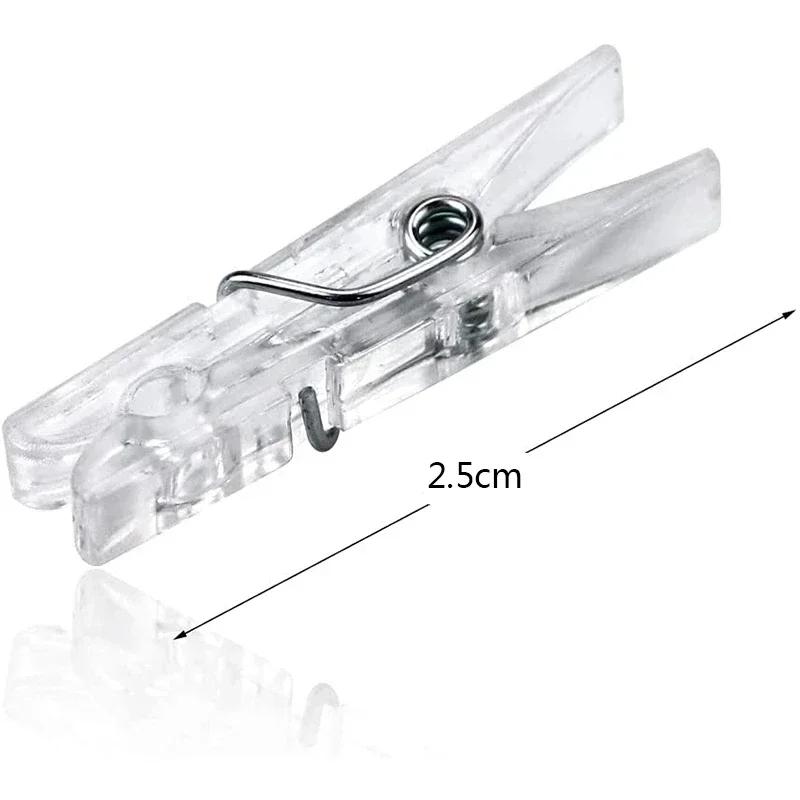 Transparent Acrylic Clips Small Plastic Clothespins with Secure Spring for Photos Documents DIY Crafts Office Home Decoration