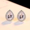 Luxury Pear-Shaped Diamond & Cubic Zirconia Stud Earrings - Hot Selling Creative Water Drop Design