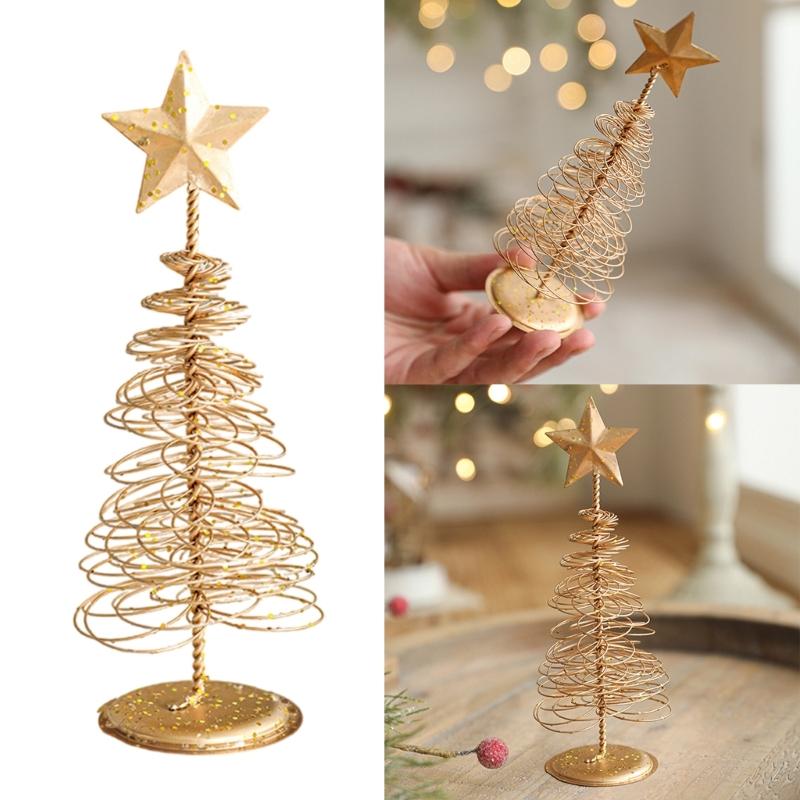 Weihnachtsbaumschmuck mit Sockel Stern Eisen Weihnachtsbaumschmuck für Tischplatte Party Feiertagsdekorationen