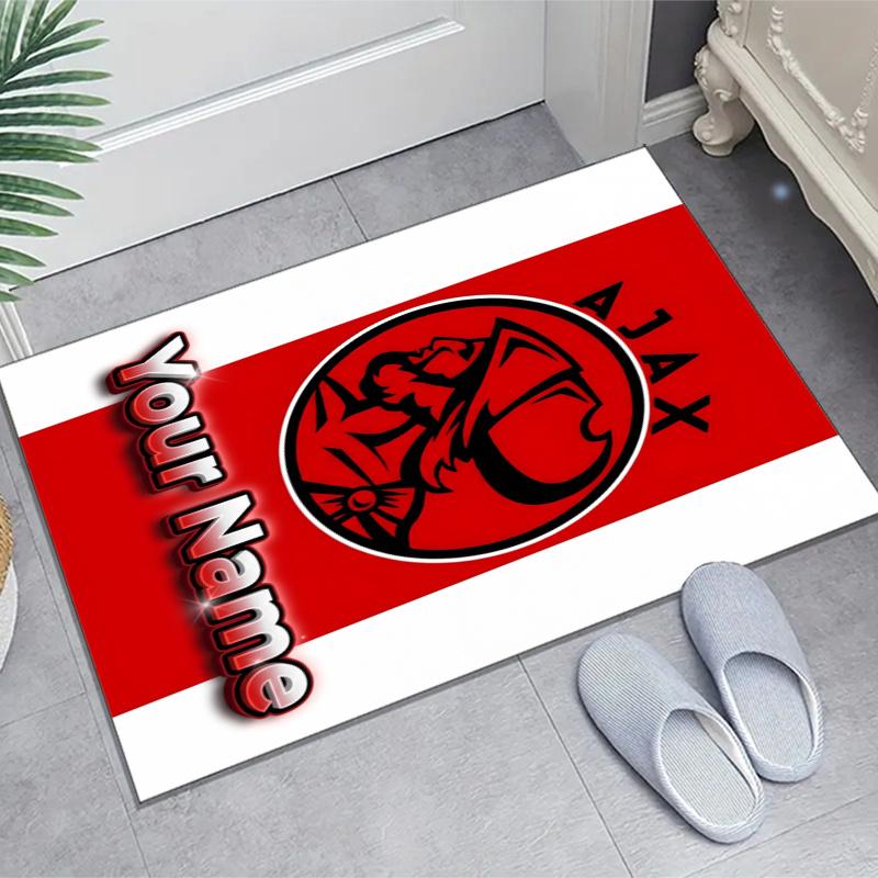 Ajax FC Design Area Rug Personalized Name- Non-Slip, Soft & Cozy Floor Mat for Living Room, Office - Indoor/Outdoor Carpet