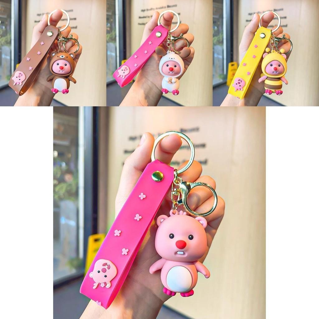Adorable Cartoon Beaver Keychain Cute Silicone Figure For Girlfriend Gift