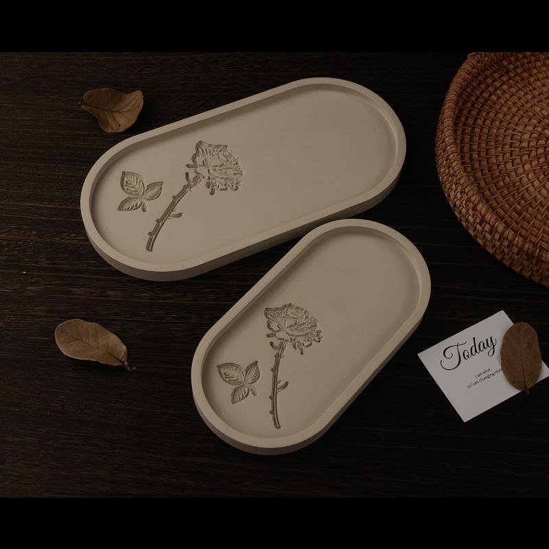 1pc Oval Coaster Epoxy Resin Clay Casting Silicone Mould Tray Storage Gypsum Tray Mold DIY Jewelry Tray Dishes