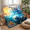 Polar Bears Playing with Feathers Theme blanket Lightweight Warm Flannel Blanket Decorative Throw Blanket for Home Decoration