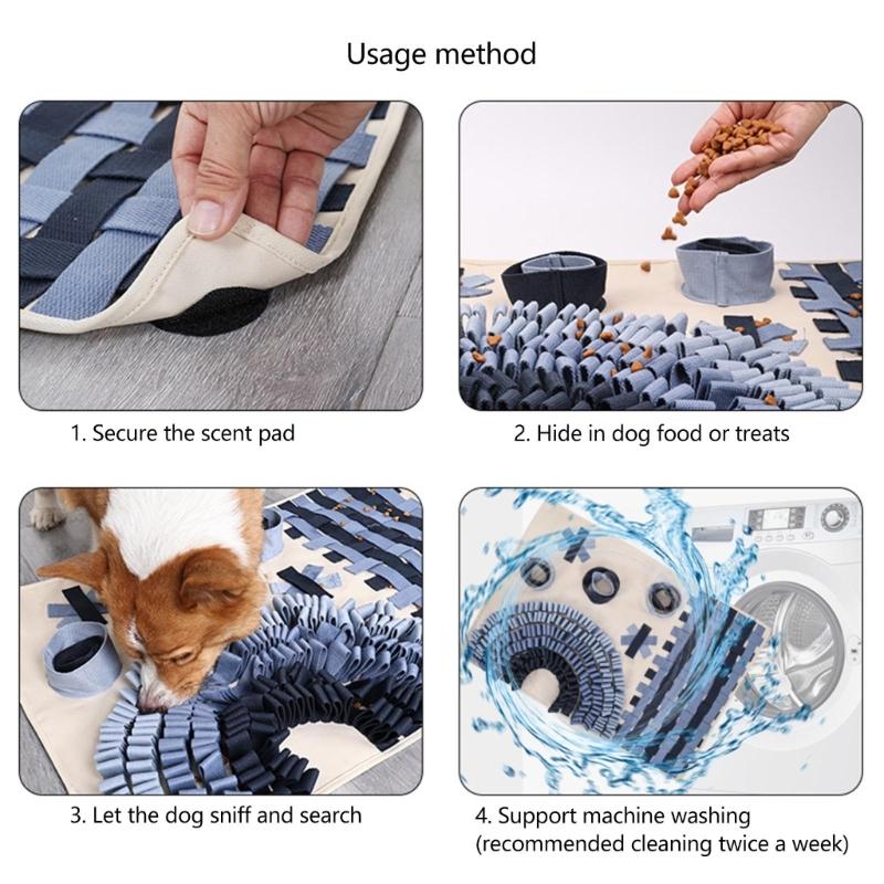 Pet Dog Snuffle Mats Slow Feeding Puzzle Food Mat Dogs Sniffing Mat AntiSlip Puzzle Mat for Boredom Dogs Entertainment