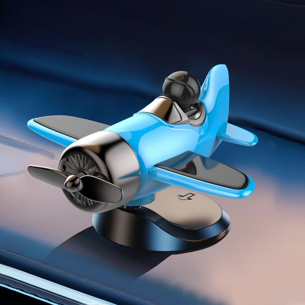 Car Solar Powered Rotating Airplane Ornaments Decor Dashboard Windmill Spinner Center Console Ornament Vehicle Accessories
